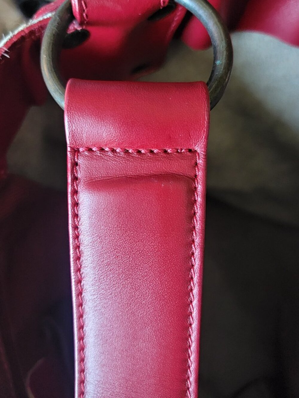 Maurizio Taiuti Italy Cowhide Hair On Hide Leather Shoulder Bag Red Animal Print - Picture 13 of 14